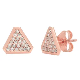 Benitoite Triangle Stud Earrings