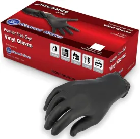 Disposable Gloves Diamond Advance - Black Vinyl Industrial Gloves 3 Mil CDV49