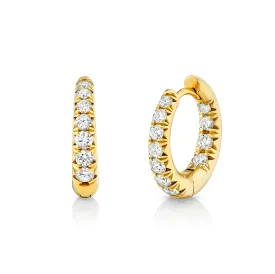 Graduated French Pave Diamond Hoops