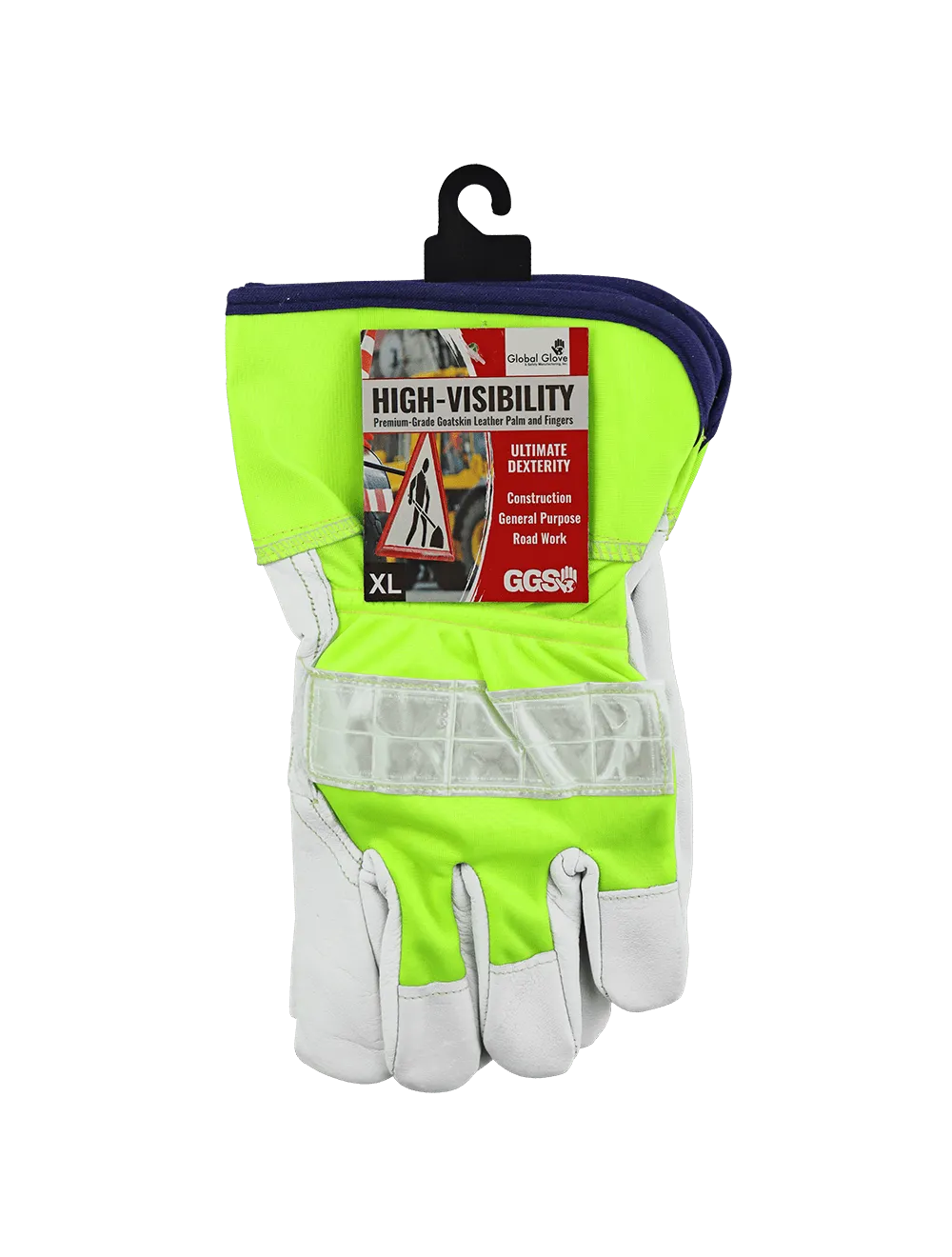 High-Visibility Canvas Back With Goatskin Leather Palm Gloves - 1100GHV