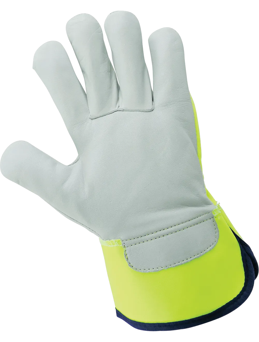 High-Visibility Canvas Back With Goatskin Leather Palm Gloves - 1100GHV