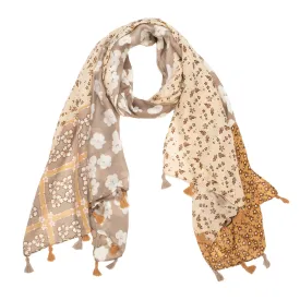 Natural Beauty - Light Weight Woven Multi Floral Scarf