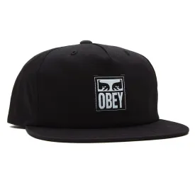 Obey Icon Face Strapback Hat Black