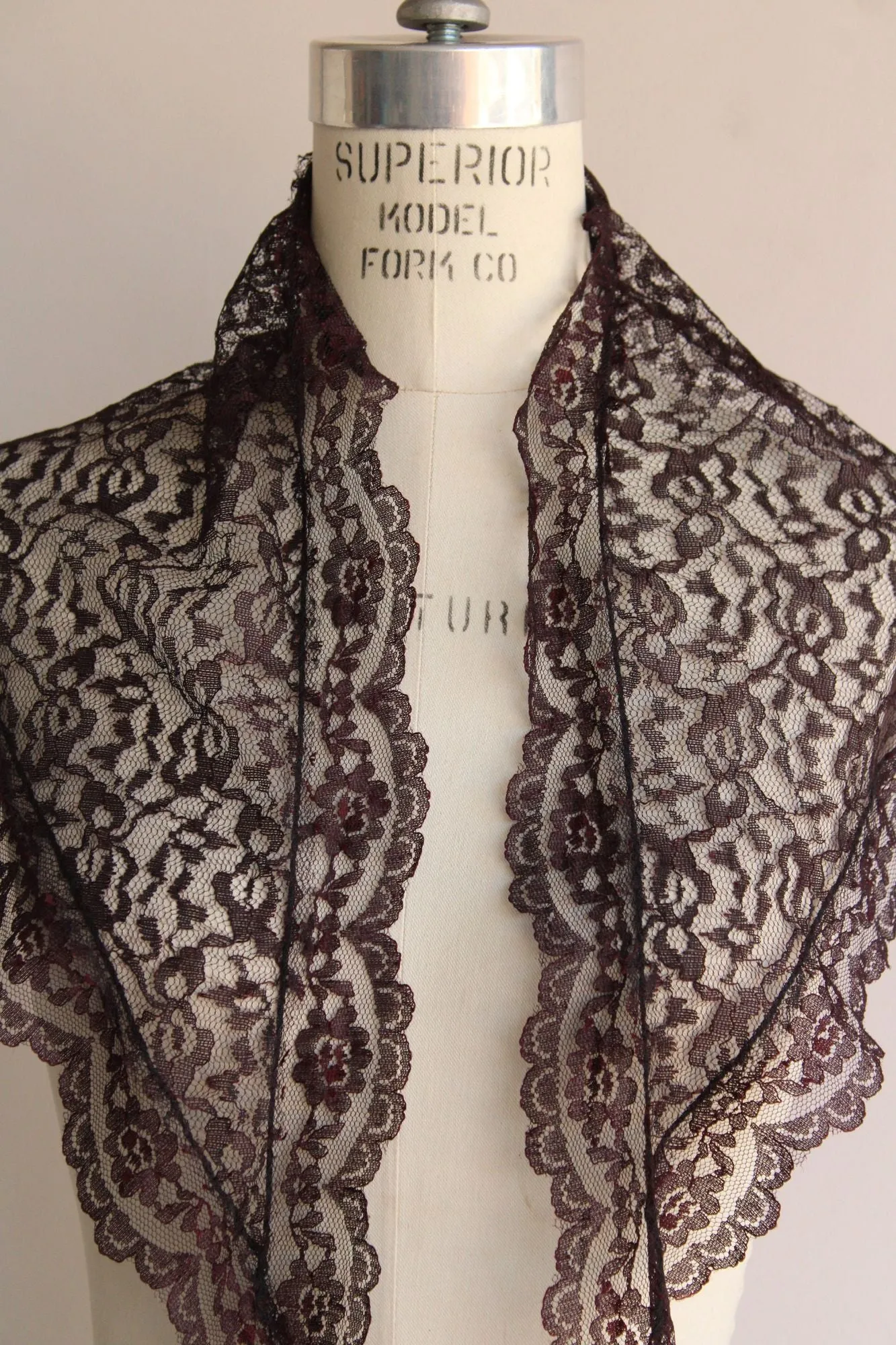Vintage Black Lace Mantilla Scarf